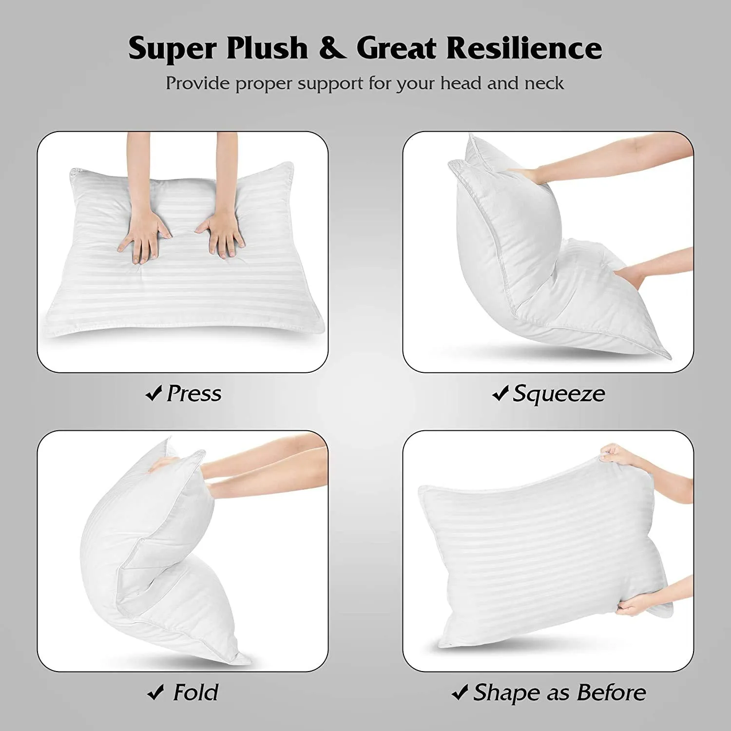 Habitat rectangular 20x36 Inches cushion, Set of 4, Bed Conway Pillows for Sleeping King Size Pillow, Hollow conjugated Pillow Home & Hotel Collection Fluffy Soft Pillows - White