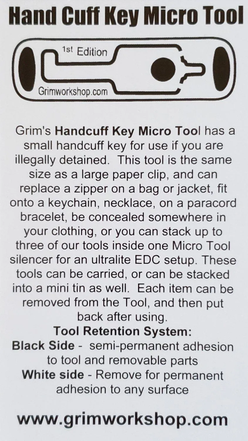 Handcuff Key Micro Tool: Easily Hidden Handcuff Key