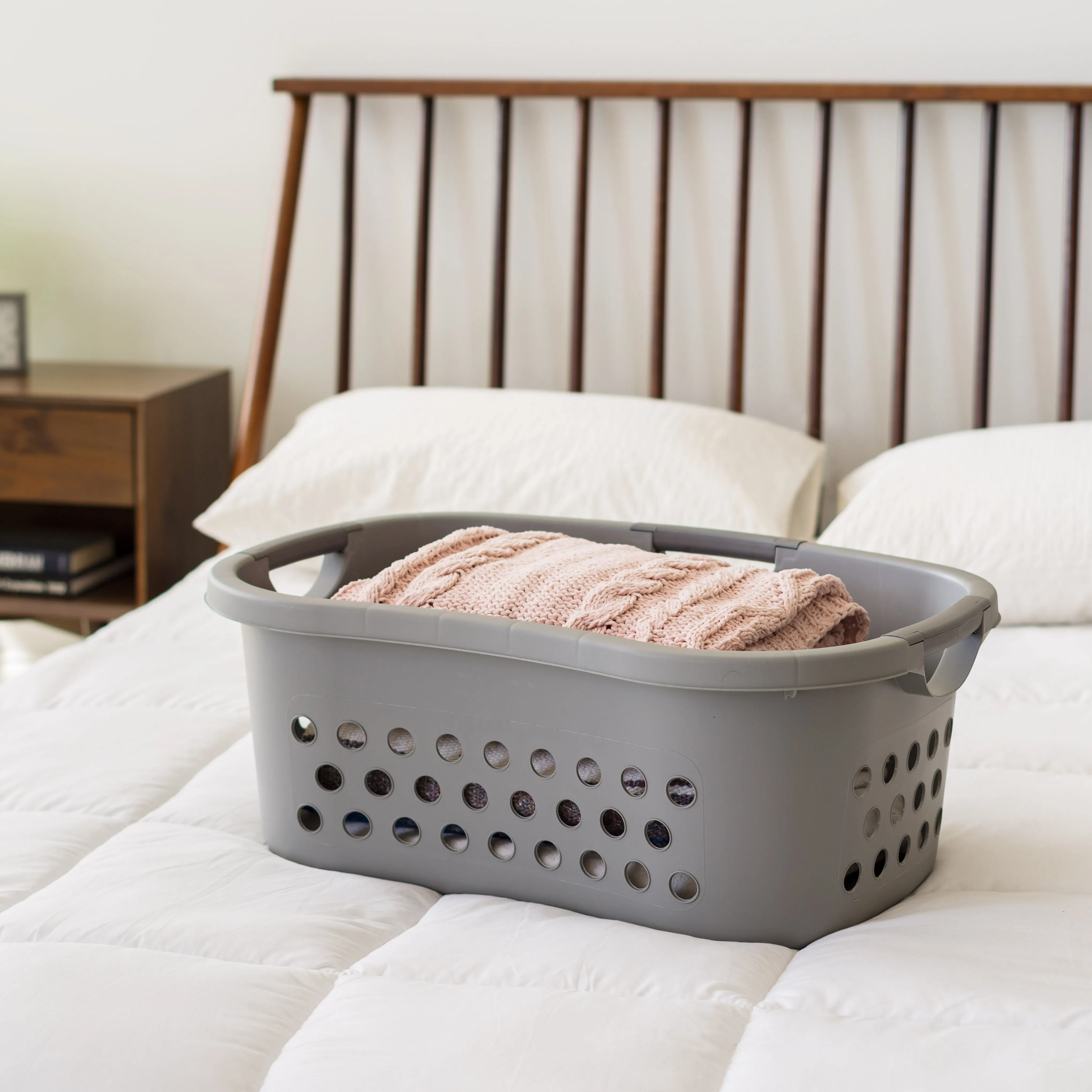 Hip Hamper Laundry Basket, Gray/Dark Gray, Pack of 2