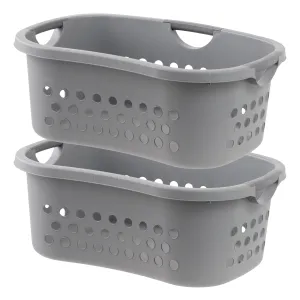 Hip Hamper Laundry Basket, Gray/Dark Gray, Pack of 2