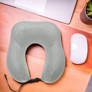 Homestic Soft Microfiber U Shaped Semicircular & Portable Sleeping Neck Pillow for Pain & Headrest | Neck Rest for Travel | Neck Band Supporter for Men's & Women's | U23052, Grey