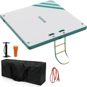 Inflatable Floating Dock for Lakes, Thick Lake Floats for Adults, Non-Slip Air Dock Platform with Portable Carrying Bag, Floating Platform Island for Pool Beach Ocean