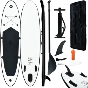 Inflatable Stand Up Paddle Board for Relaxing Water Adventures, Lightweight and Easy to Carry, Black and White Design
