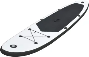 Inflatable Stand Up Paddleboard Set for Fun on The Water, Durable PVC, 129.9" x 28.3", Black and White
