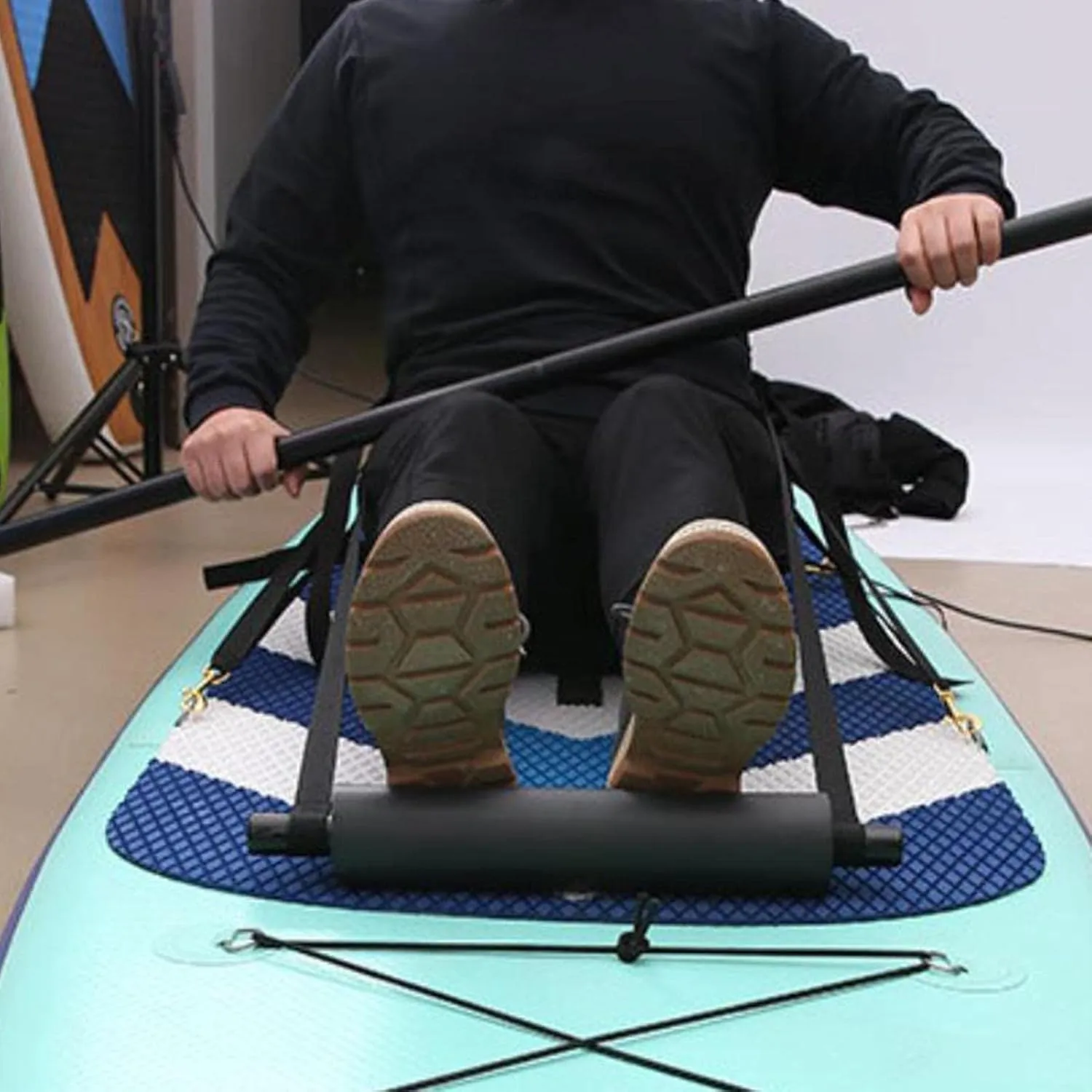 Kayak Foot Brace Adjustable Boat Foot Rest Accessory Fine Workmanship Easily Install, Kayaks Foot Pegs, Outdoor Rowing Pedal Kayak with 2 Straps, Cushion Pedal for Inflatable Boats Kayaks