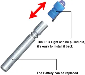 LED Lighted Bobber for Fishing Lures, Fishing Bobbers, Pen Lights, Arrow Nocks, Fishing Floats, Pole Lights, LED Flashers-6PCS