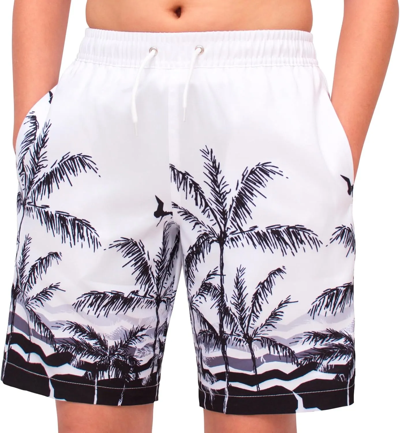MEILONGER Boys Swim Trunks 2 in 1 Bathing Suits for Kids Quick Dry Board Shorts Swimming Swimwear with Compression Liner