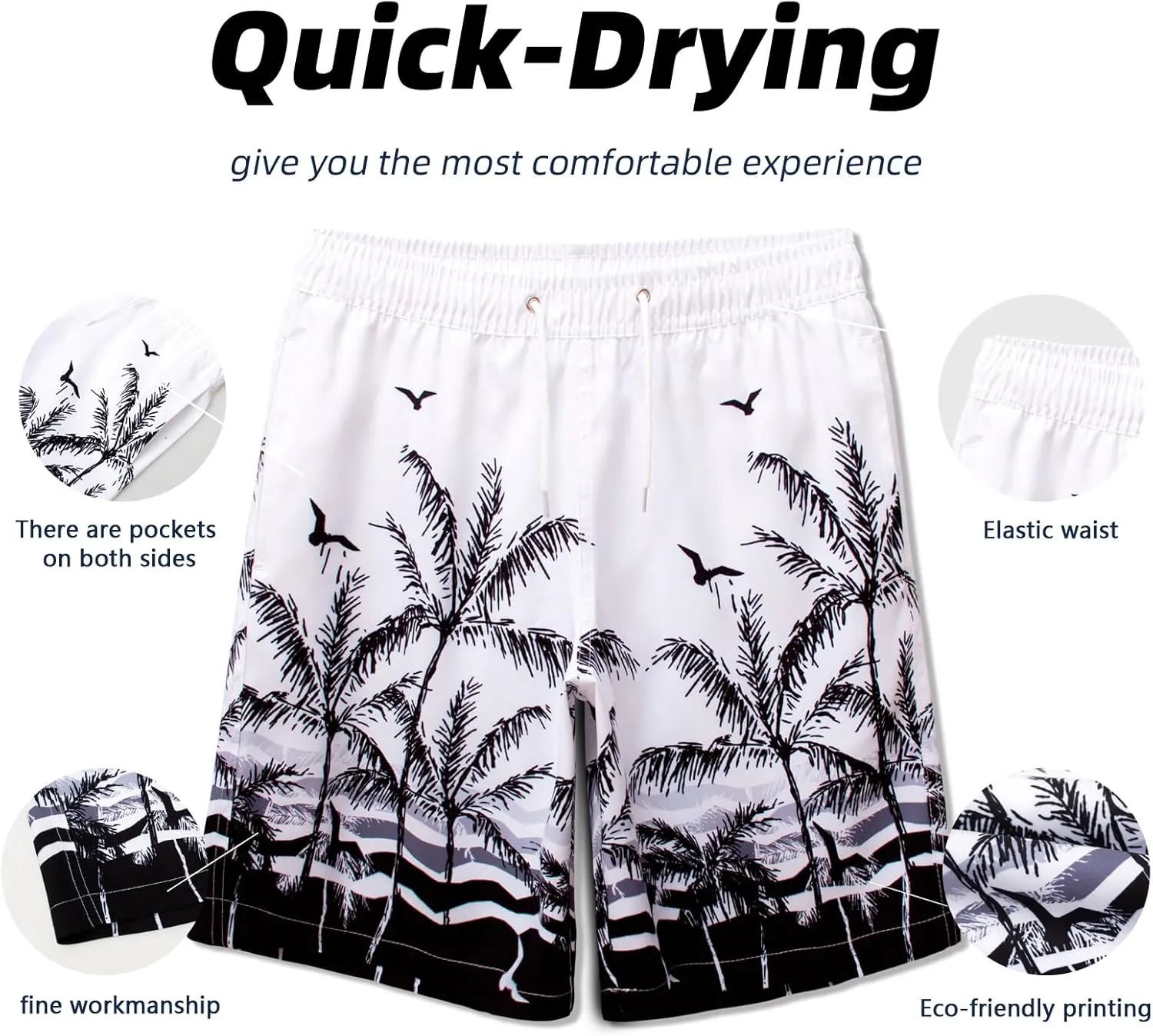 MEILONGER Boys Swim Trunks 2 in 1 Bathing Suits for Kids Quick Dry Board Shorts Swimming Swimwear with Compression Liner