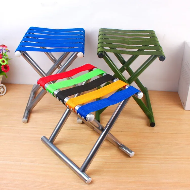 Metal Tube Outdoor Folding Chair Fishing Stool Camping Portable Stool Medium (25.5cm) Random Color