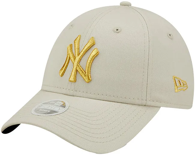 New Era Accessories Metallic Logo 9Forty NY Yankees Stone Metallic Gold