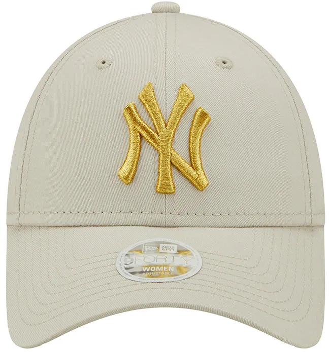 New Era Accessories Metallic Logo 9Forty NY Yankees Stone Metallic Gold