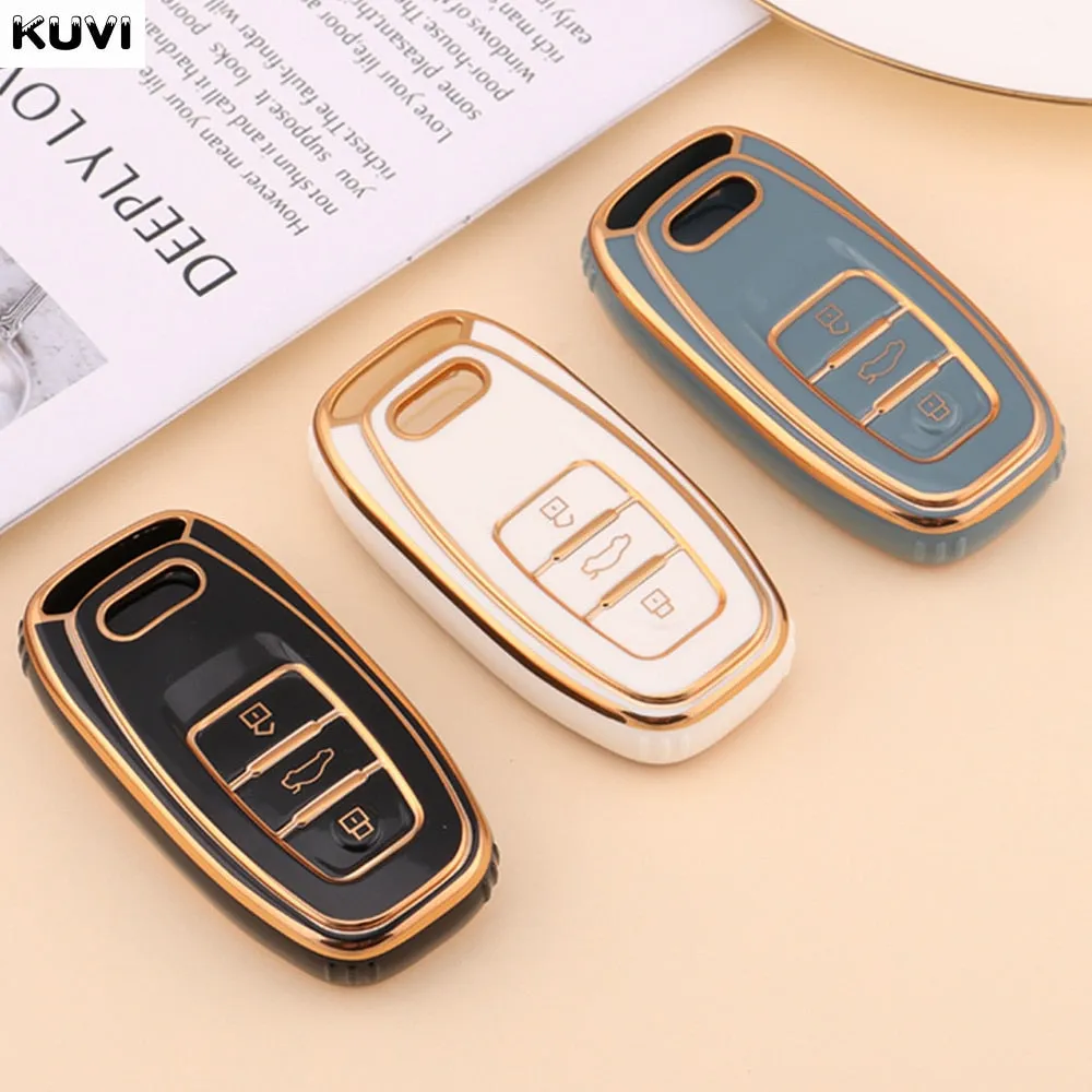 New TPU 6D Plating Car Remote Smart Key Cover Case Shell For A1 A3 A4 A5 A6 A7 A8 Quattro Q3 Q5 Q7 2009-2015 Accessories