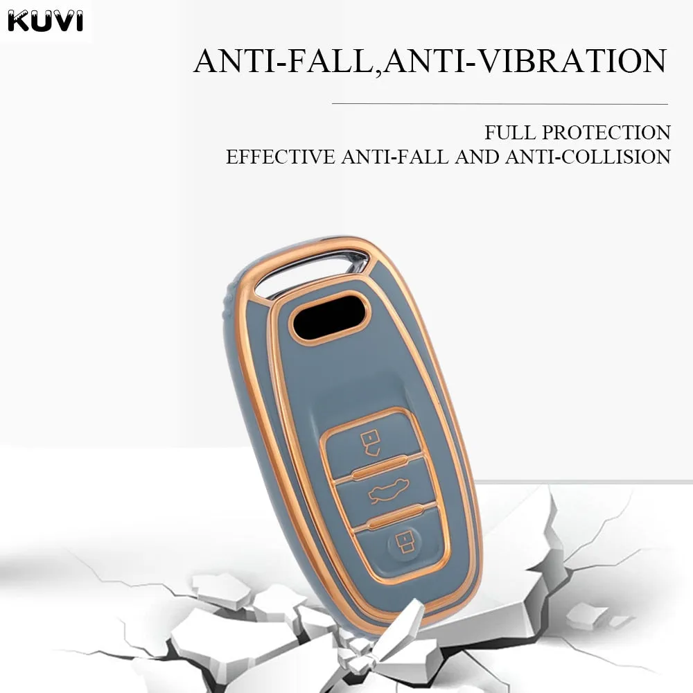 New TPU 6D Plating Car Remote Smart Key Cover Case Shell For A1 A3 A4 A5 A6 A7 A8 Quattro Q3 Q5 Q7 2009-2015 Accessories