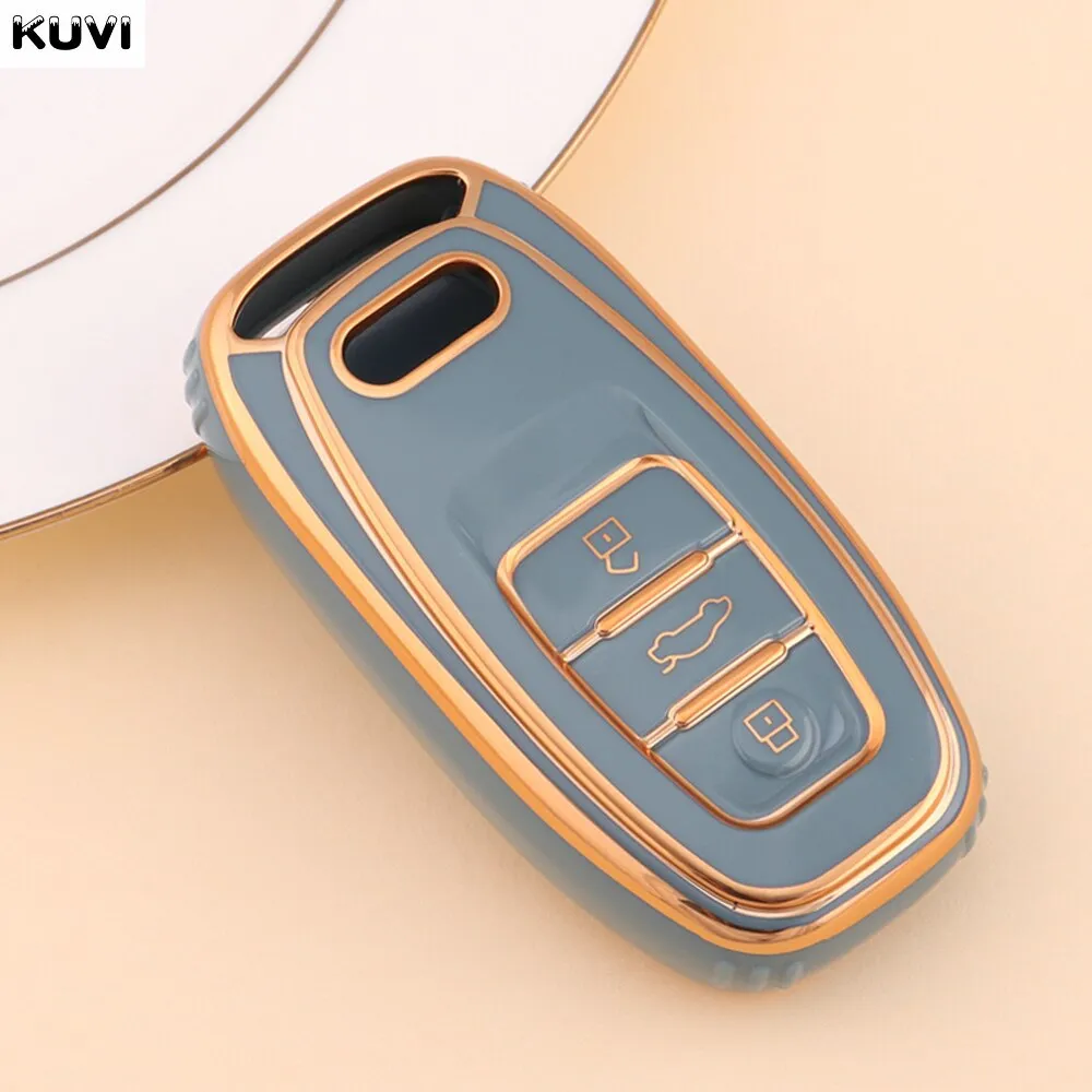 New TPU 6D Plating Car Remote Smart Key Cover Case Shell For A1 A3 A4 A5 A6 A7 A8 Quattro Q3 Q5 Q7 2009-2015 Accessories