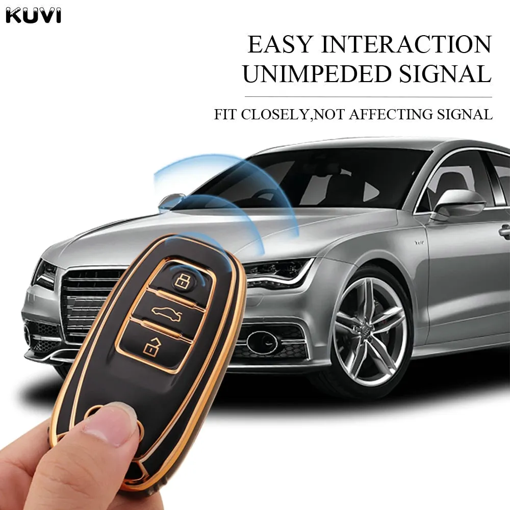 New TPU 6D Plating Car Remote Smart Key Cover Case Shell For A1 A3 A4 A5 A6 A7 A8 Quattro Q3 Q5 Q7 2009-2015 Accessories