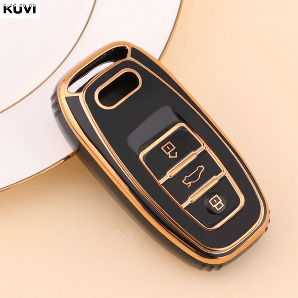 New TPU 6D Plating Car Remote Smart Key Cover Case Shell For A1 A3 A4 A5 A6 A7 A8 Quattro Q3 Q5 Q7 2009-2015 Accessories