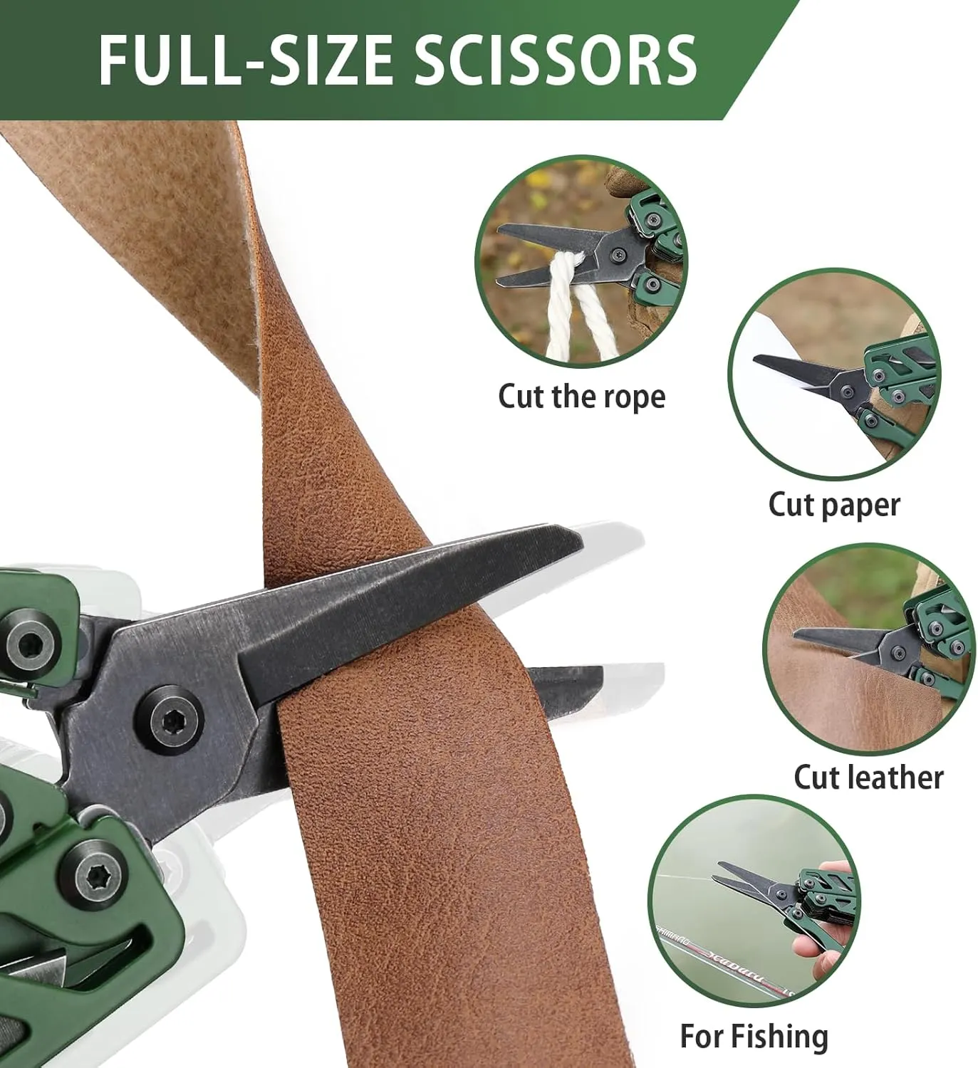 NexTool Flagship Pro, Multi Tool, Multitool Pliers with Folding Scissors, Replaceable Wire Cutters and Safety Locking, Multi Tool Pocket Knife, Survival Tools with Glass Breaker, Gifts for Men-Green