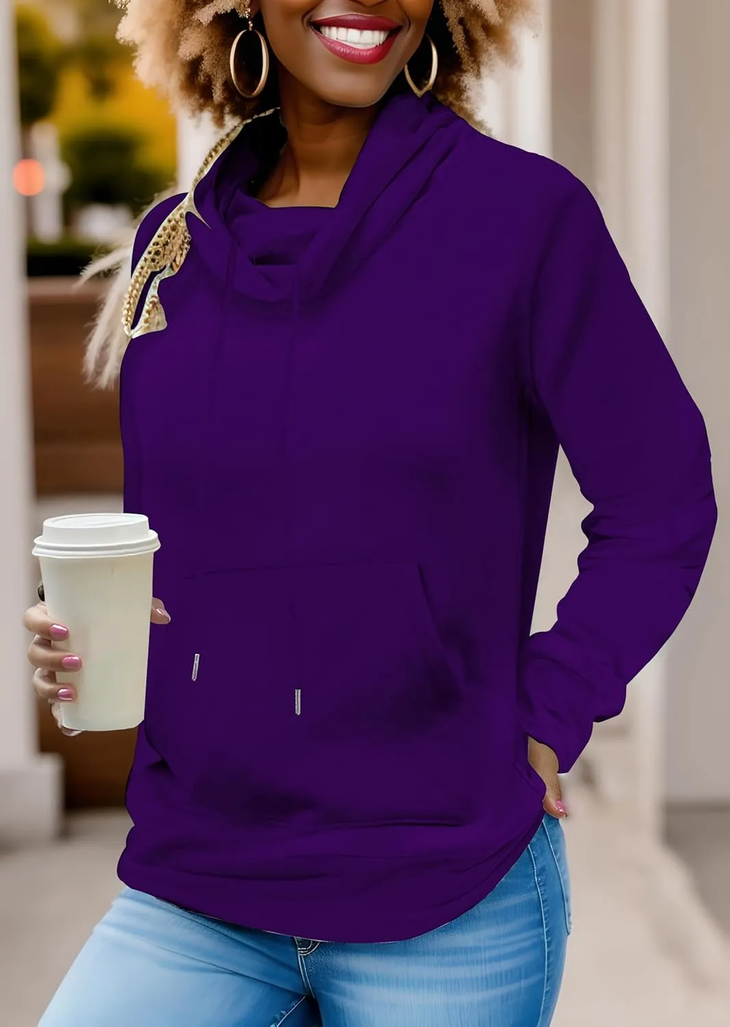 Nimsruc Sweatshirt For Women Casual Long Sleeve Pullover