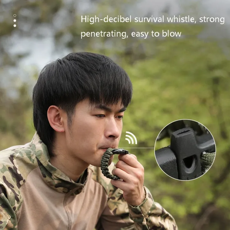 Nine-Core Reflective Umbrella Rope Woven Bracelet Survival Whistle Emergency Umbrella Rope Wristband(Blue)