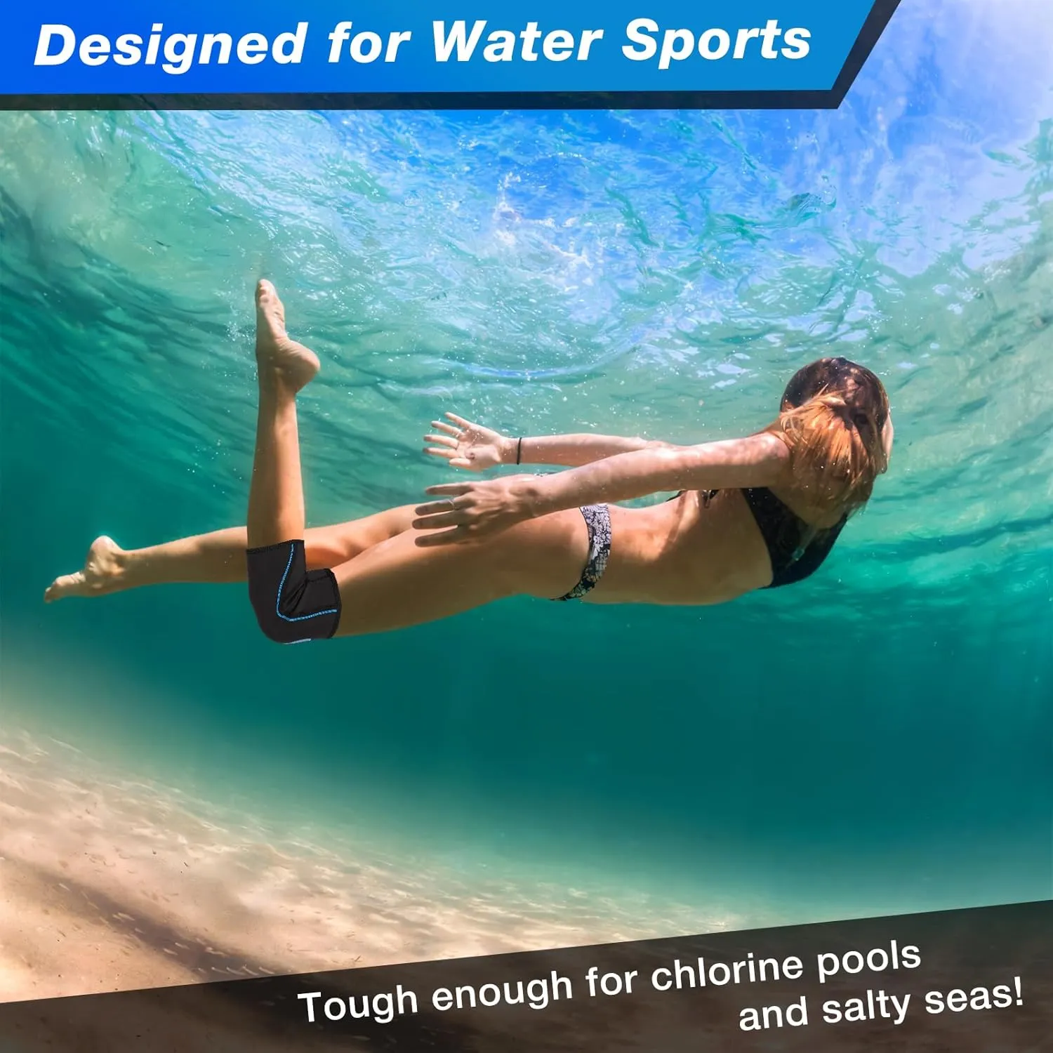 Nvorliy AquaFlex Pro Knee Brace, Compression Knee Sleeve for Swimming, Aquatic, Sailing, Scuba Diving, Surfing, Paddle Boarding, Kayaking & Injury Recovery  Supports Women & Men