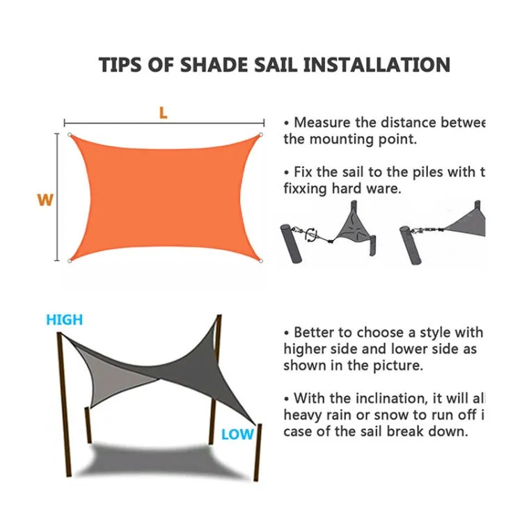 Outdoor Garden Sunshade Sail Waterproof Anti-UV Canopy, Size: 2m x 3m(Beige)