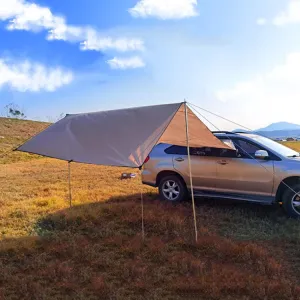 Outdoor Picnic Camping Tent On The Side Of The Car Vehicle Rain-proof Sunshade Canopy 300x150cm(Khaki)