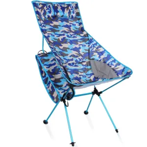 Outdoor Portable Camouflage Folding Camping Chair Light Fishing Beach Chair Aviation Aluminum Alloy Backrest Recliner