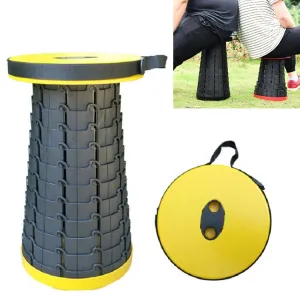 Outdoor Portable Folding Telescopic Plastic Stool Camping Fishing Garden Stool(Yellow)