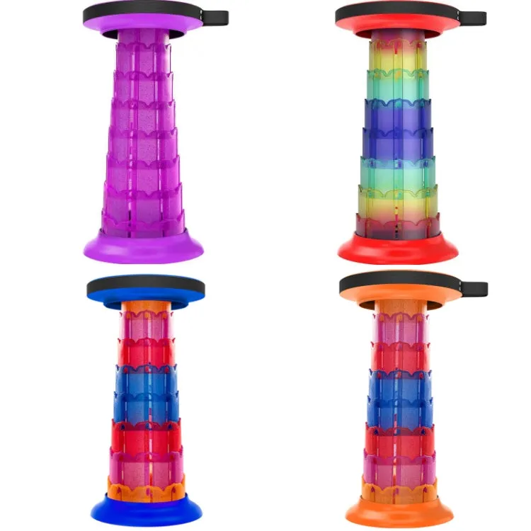Outdoor Portable Lotus Heightened Folding Telescopic Stool(Shining Blue)