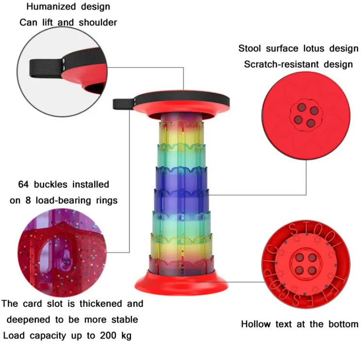 Outdoor Portable Lotus Heightened Folding Telescopic Stool(Shining Blue)