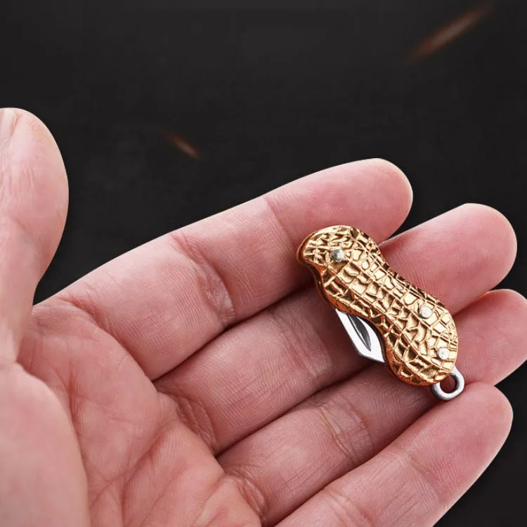 Peanut Shape Necklace Knife Carry Stainless Steel Folding Knife(Random Color Delivery)
