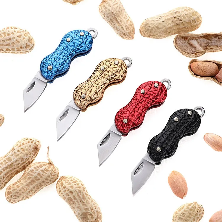 Peanut Shape Necklace Knife Carry Stainless Steel Folding Knife(Random Color Delivery)