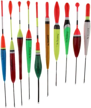 pistro 10Pcs Wooden Fishing Floats Bobbers Buoy Carp Thick Rig Balsa Wood Lightweight High Visibility