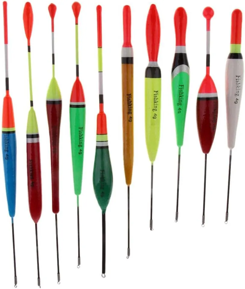 pistro 10Pcs Wooden Fishing Floats Bobbers Buoy Carp Thick Rig Balsa Wood Lightweight High Visibility