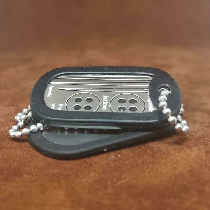 Sewing Kit Dog Tag: Survival Sewing Necklace