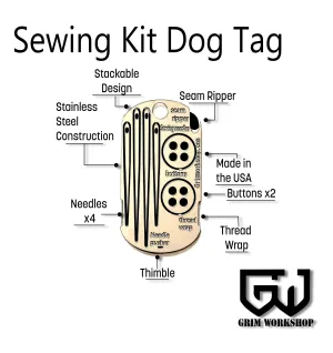 Sewing Kit Dog Tag: Survival Sewing Necklace