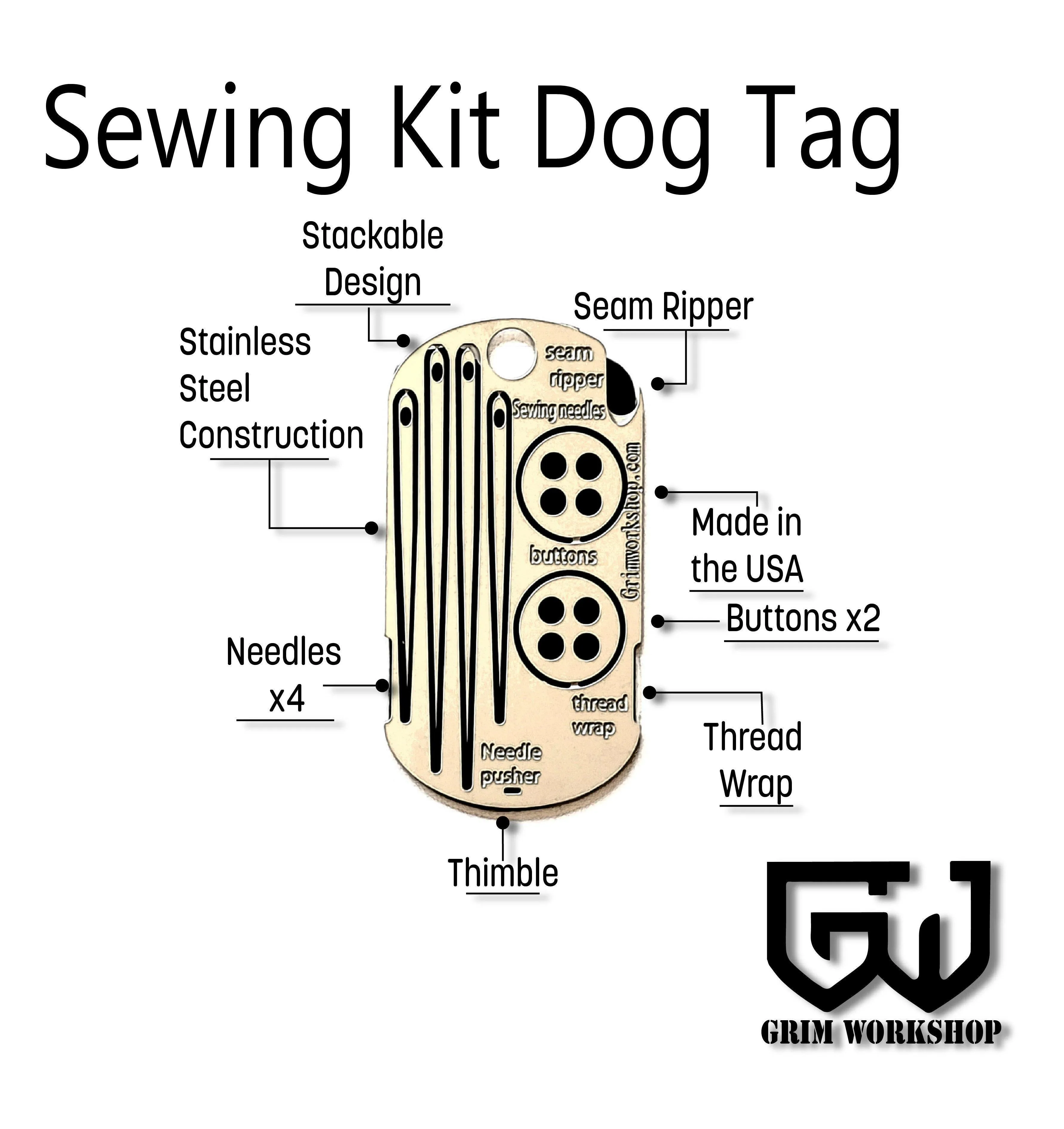 Sewing Kit Dog Tag: Survival Sewing Necklace