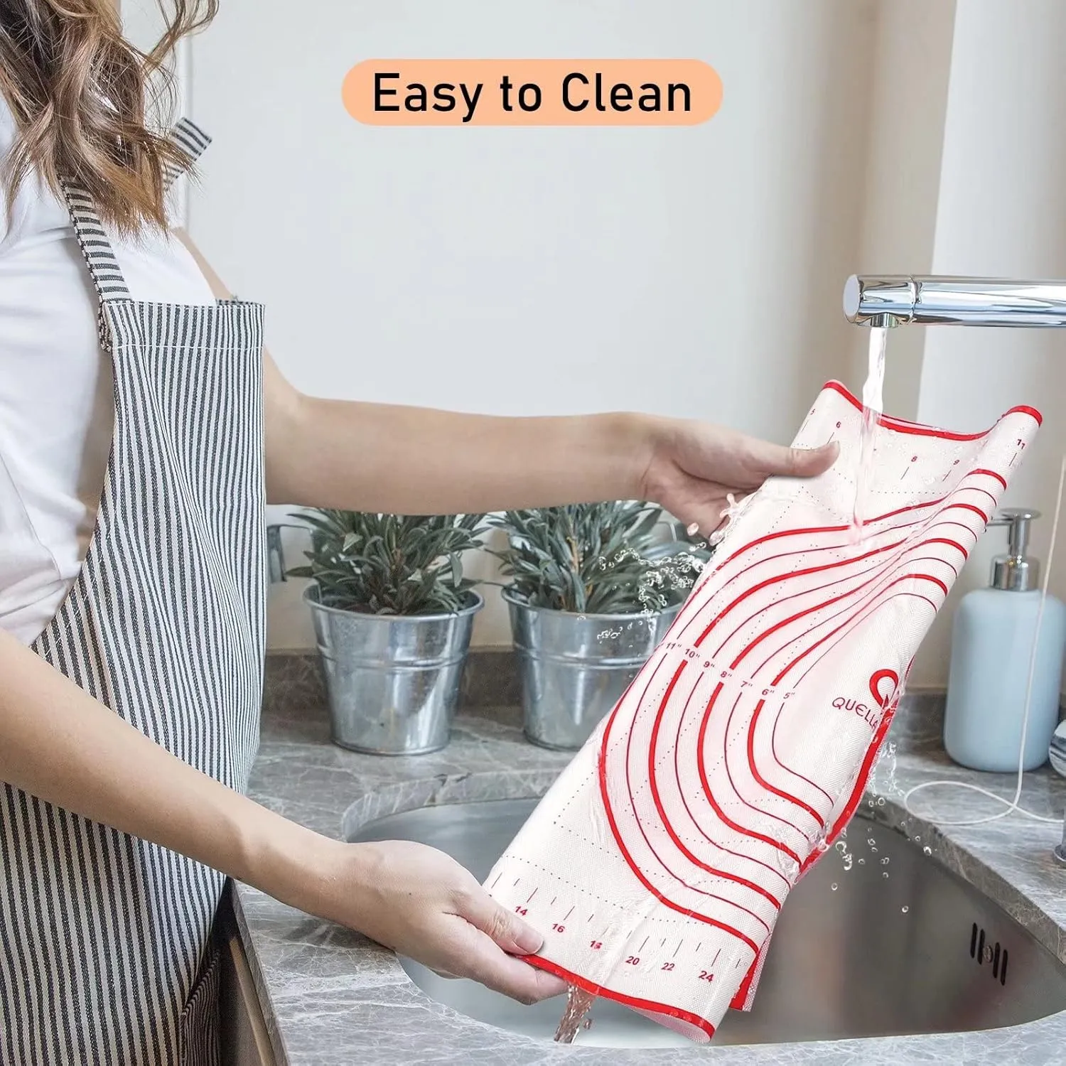 Silicone Pastry Baking Mat Dough - 16x24Inch Large Non Stick Slip Cookie Bread Rolling Mats Sheet, Kitchen Counter Kneading Cooking Board Pad Matt with Measurement for Pie Pizza Cookies Fondant Making