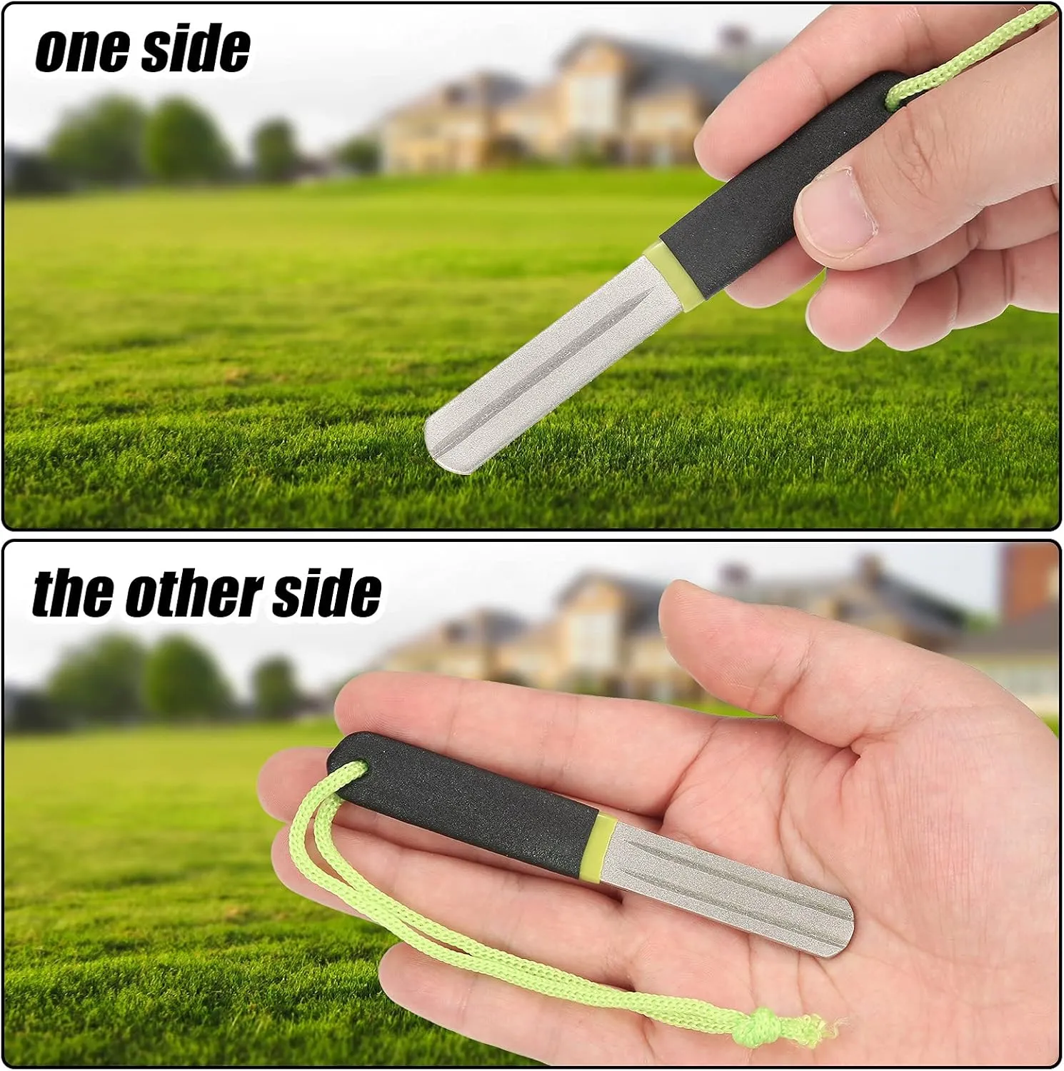 Skylety 2 Pcs Hook Sharpener Hook File for Fishing Diamond File with Handle Portable Double Sided Fine and Medium Grit for Fishing