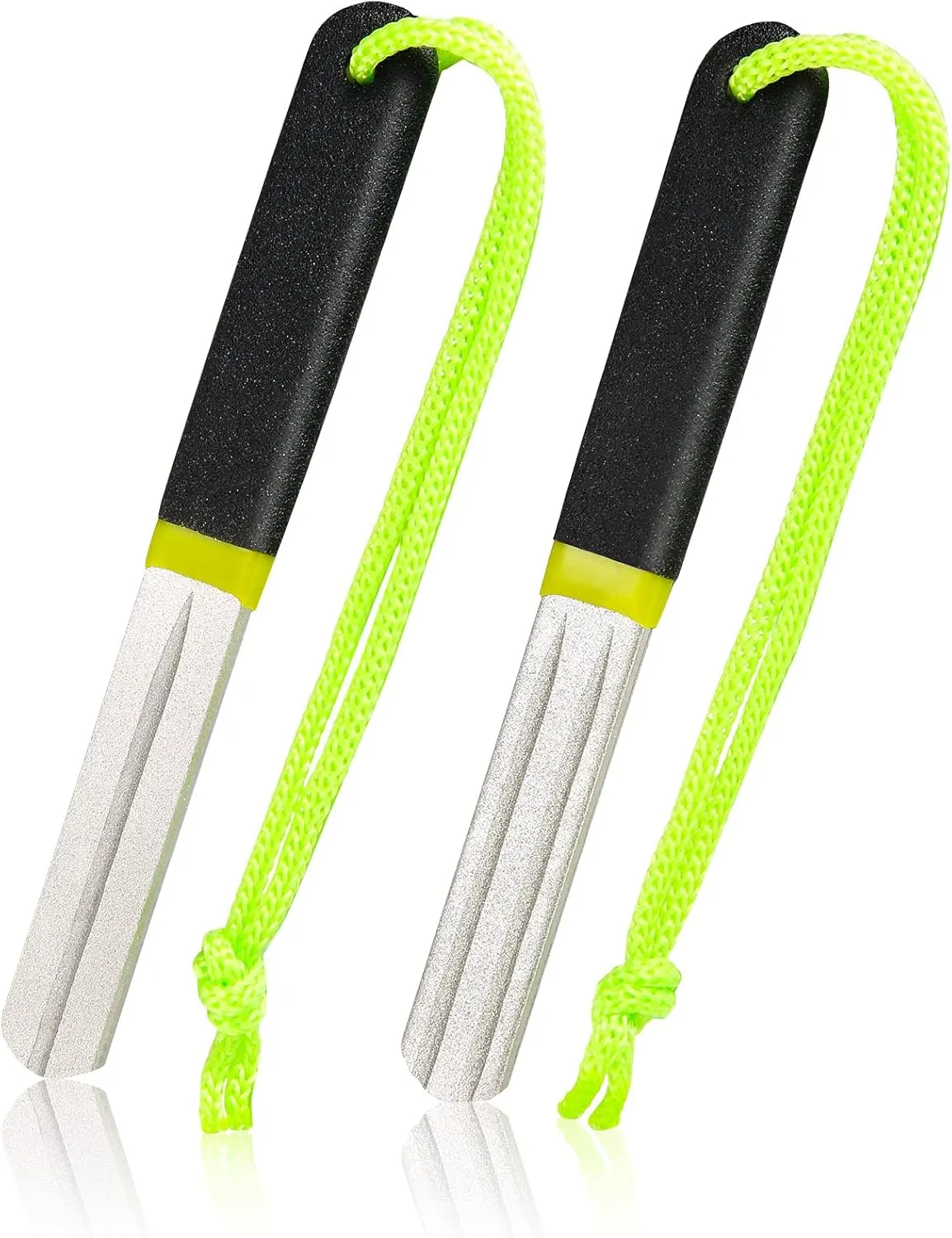 Skylety 2 Pcs Hook Sharpener Hook File for Fishing Diamond File with Handle Portable Double Sided Fine and Medium Grit for Fishing