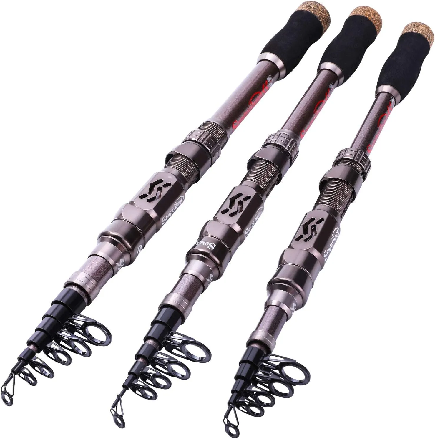 Sougayilang Fishing Rod and Reel Set Carbon Fiber Telescopic Fishing Rod 12 1BB Spinning Reel with Carry Case for Saltwater Freshwater