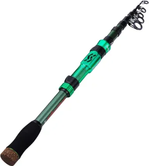 Sougayilang Telescopic Fishing Rod - 24 Ton Carbon Fiber,CNC Machined Reel Seat, Comfortable EVA Handle, Travel Fishing Rod for Bass Trout Fishing