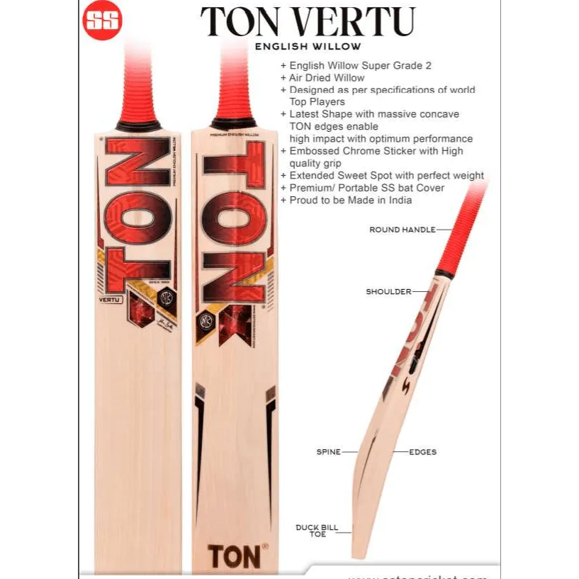 SS Ton Vertu Adult Cricket Bat