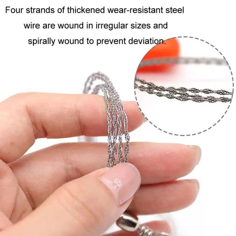 Stainless Steel Hand-pulled Wire Saw Rope Outdoor Camping Survival Equipment Saw, Color: Black 70cm