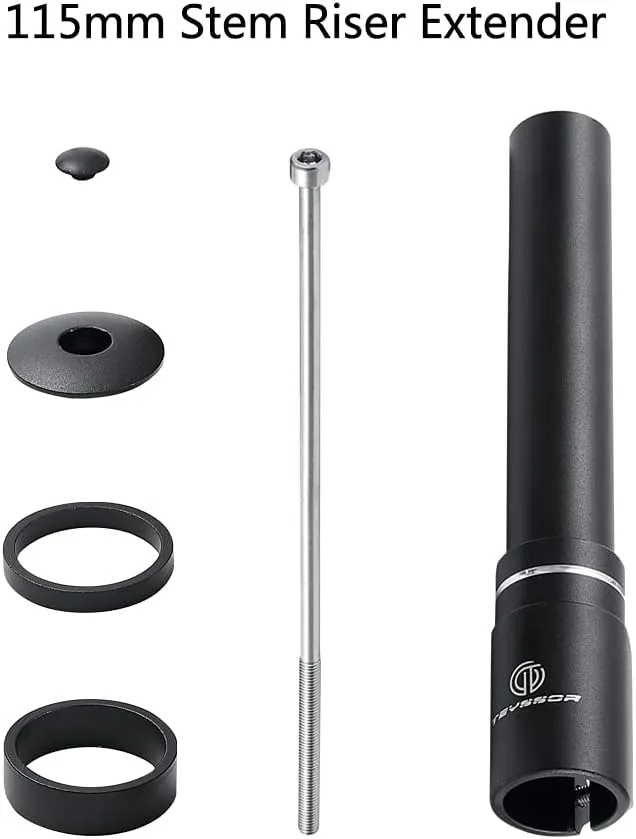 Teyssor Bike Stem Riser 115mm 180mm 210mm Adjustable Bike Fork Stem Extender,Aluminium Alloy Bicycle Handlebar Raiser Head Up Adapter Suitable for Road Bike,Mountain Bikes,MTB,BMX