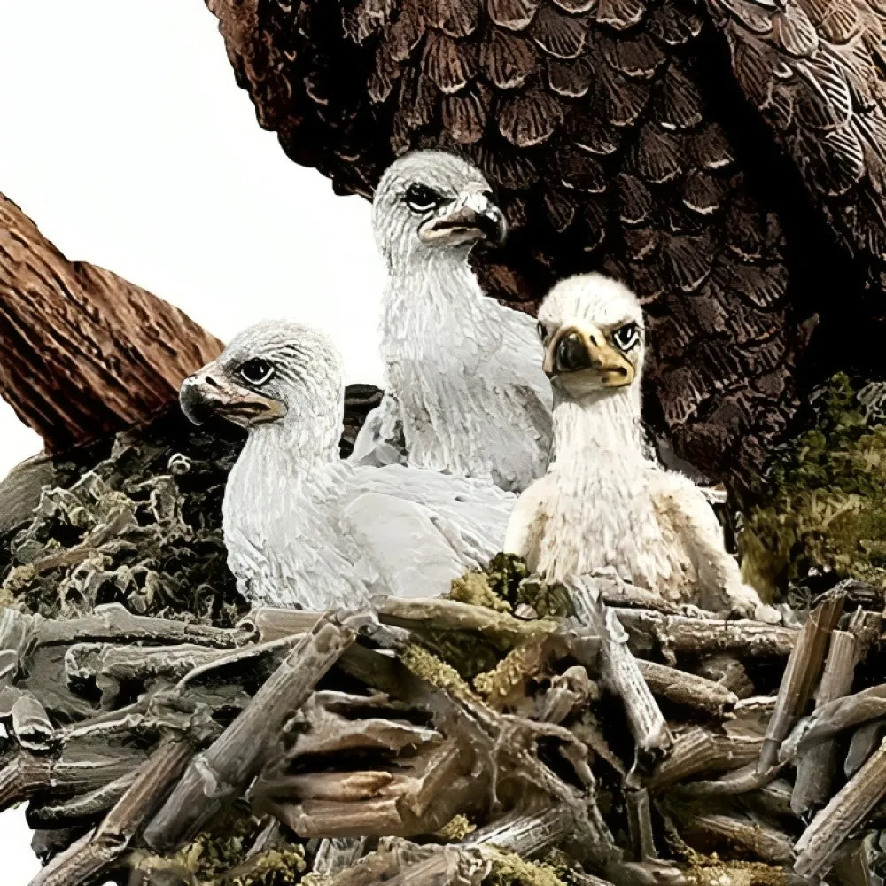 The Bradford Exchange American Bald Eagle Figurine Sculpture Protectors of The Nest Collection Handcrafted 10"-Inches