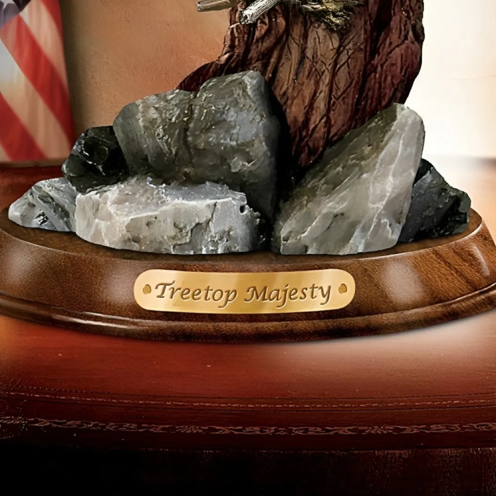 The Bradford Exchange American Bald Eagle Figurine Sculpture Protectors of The Nest Collection Handcrafted 10"-Inches