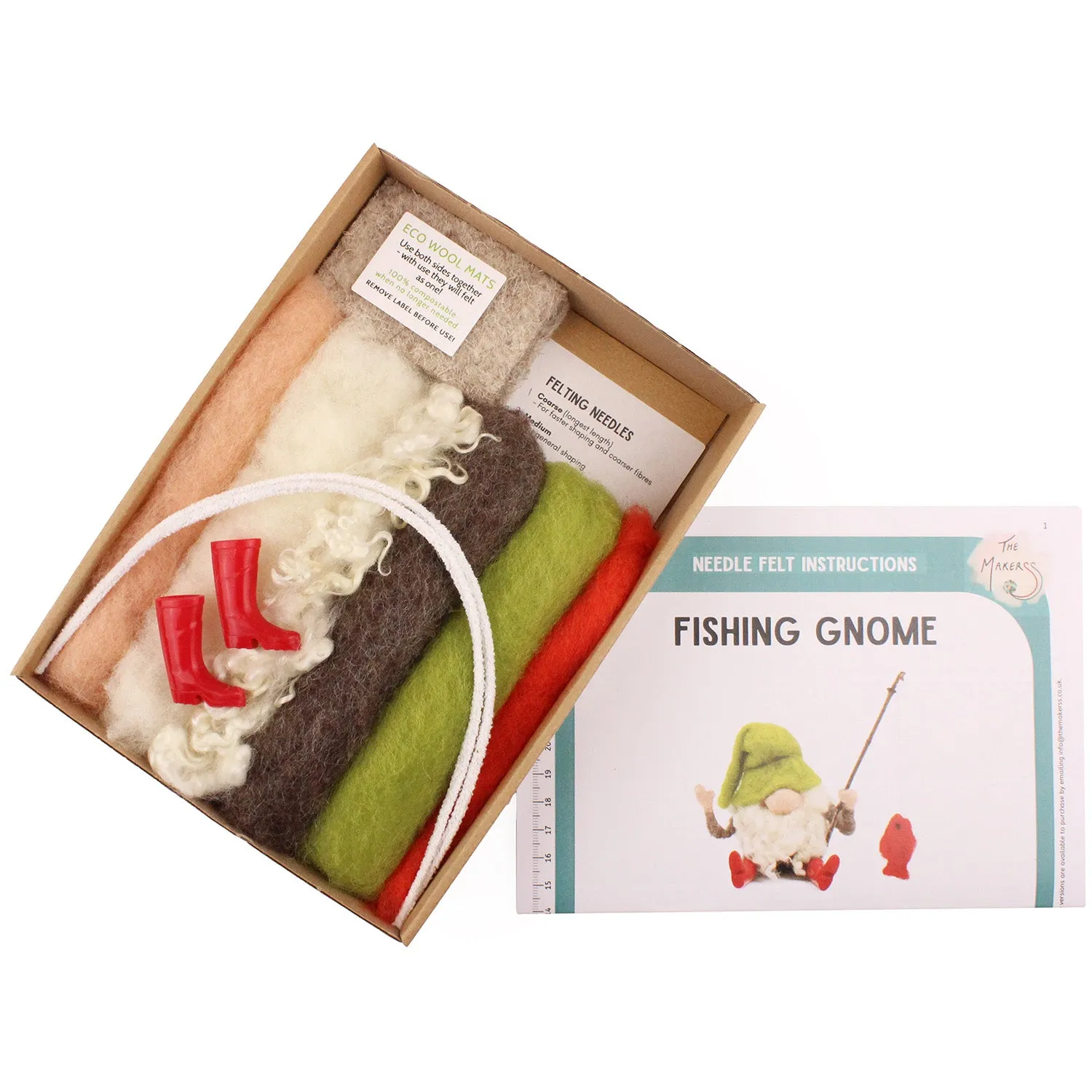 The Makerss - Small Fishing Gnome Needle Felt Kit