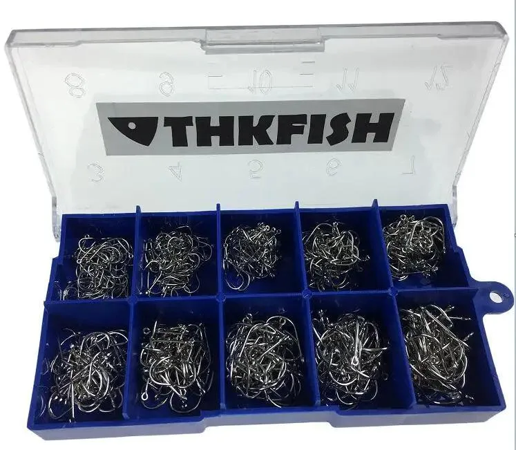 THKFISH 500-Piece Barbed Hook Set