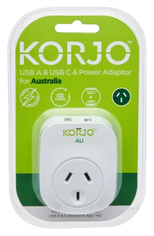 USB A C & Power Adaptor for Australia (USB AC AU)